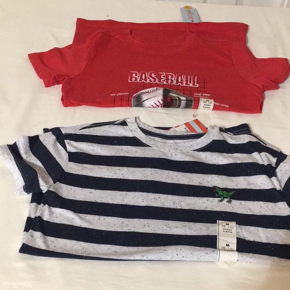 Bundle 2Boys Cat& Jack shorts sleeves tee shirt size 8/10
